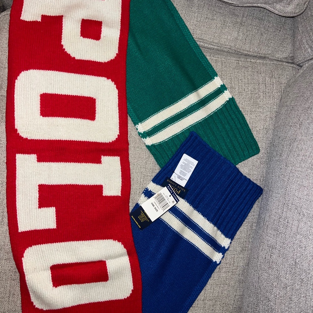 Polo by Ralph Lauren Red, Green, and Blue Scarf
